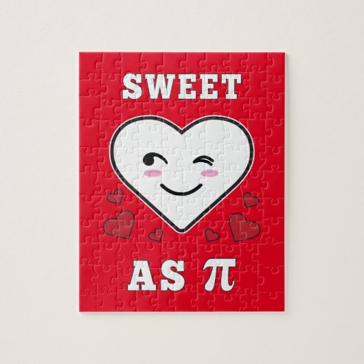3.14 Heart Sweet As Pi Funny Wiskunde Joke Legpuzzel (Verticaal)