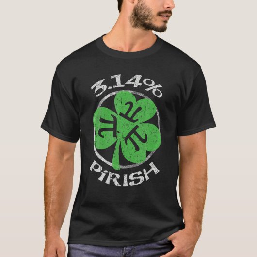 3.14% Iers Grappig St. Patrick Wiskundegek Pi-dag T-shirt (Voorkant)