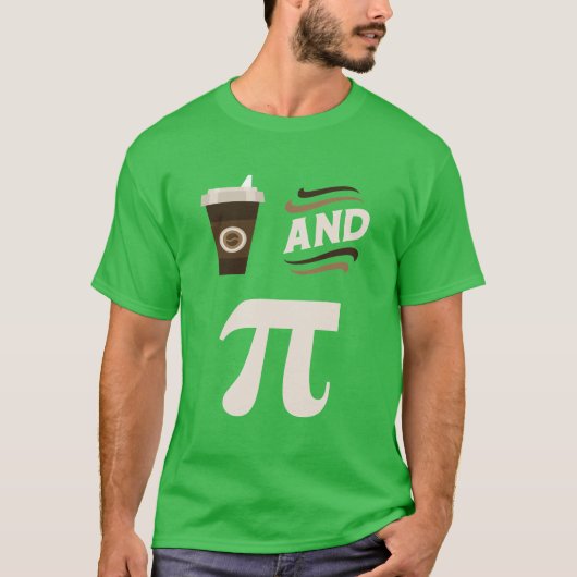 3.14 Koffie en Pie Pi Pun Funny Wiskunde Joke T-shirt (Voorkant)