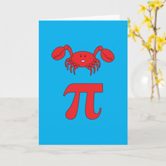 3.14 Krabbenpastei Pi Pun Grappige Wiskunde Grap Kaart (Gele Bloem)