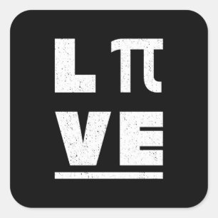 3.14 Liefde en Live op een gelukkige PCI-dag Vierkante Sticker