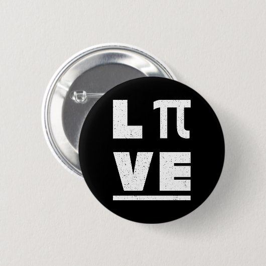 3.14 Love en Live Vintage Vervaaide Happy Pi-dag Ronde Button 5,7 Cm (Voorkant /achterkant)