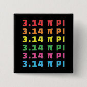 3.14 Pi-dag herhaalde tekst Vierkante Button 5,1 Cm (Voorkant)