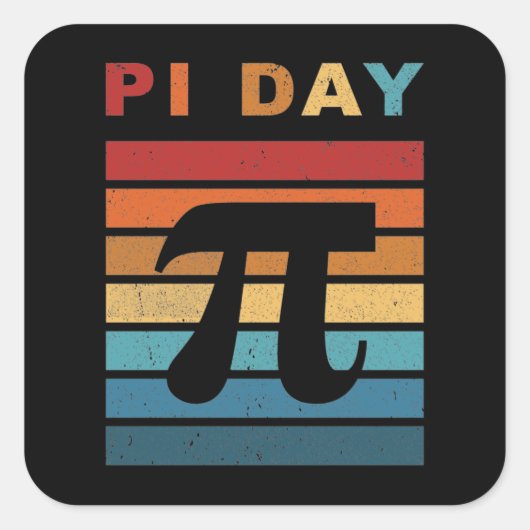 3.14 Pi-dag met drukcabine Vierkante Sticker (Voorkant)