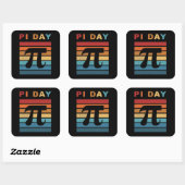 3.14 Pi-dag met drukcabine Vierkante Sticker (Vel)