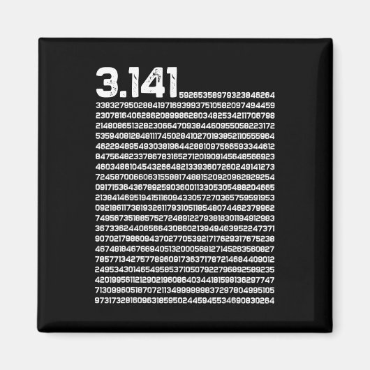 3.14 Pi-dag Wiskunde irrationeel nummer Pi Magneet (Voorkant)