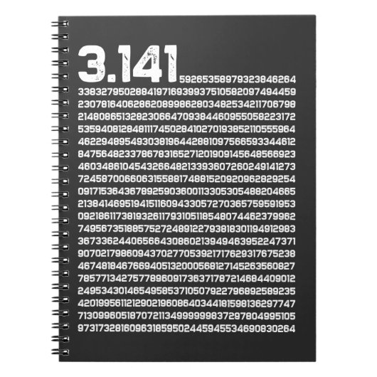 3.14 Pi-dag Wiskunde irrationeel nummer Pi Notitieboek (Voorkant)