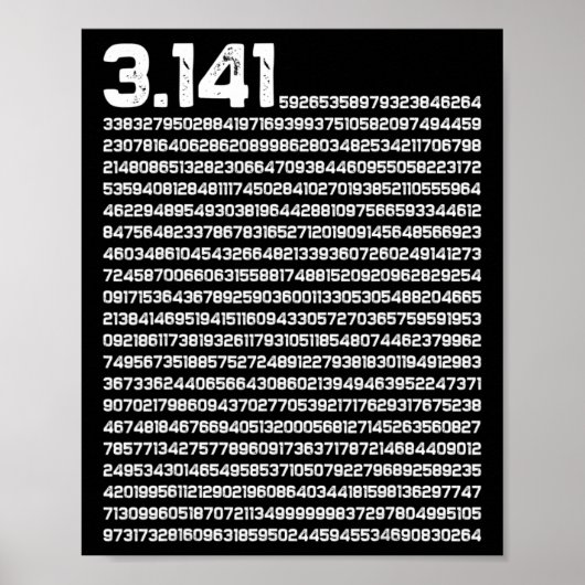 3.14 Pi-dag Wiskunde irrationeel nummer Pi Poster (Voorkant)