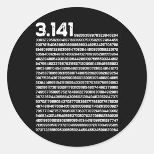 3.14 Pi-dag Wiskunde irrationeel nummer Pi Ronde Sticker