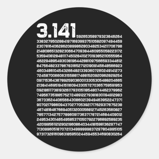 3.14 Pi-dag Wiskunde irrationeel nummer Pi Ronde Sticker (Voorkant)