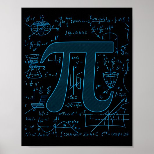 3.14 Pi Day Math Physics Irrational Number Circumf Poster (Voorkant)