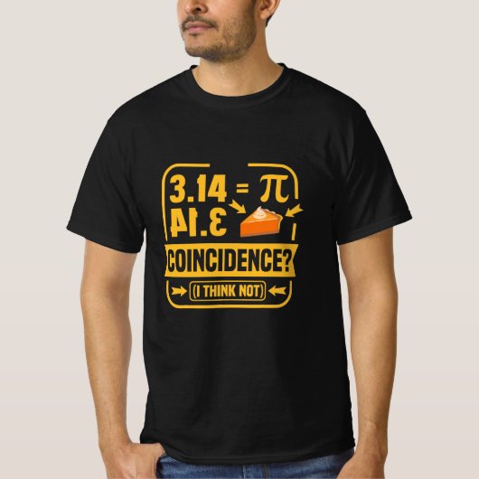 3.14 Pi en Appeltaart Toeval Grappige Wiskunde Ner T-shirt (Voorkant)