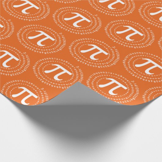 3.14 PI nummer spiraal Sinaasappel PI dag Cadeaupapier (Hoek)