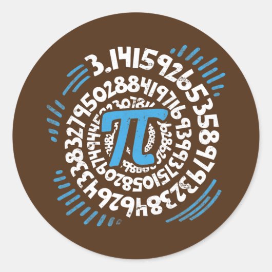 3 14 Pi Pop Art Spiral Math Science Geek Pi Day Ronde Sticker (Voorkant)