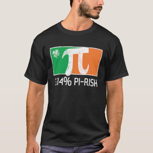 3 14 Pi Rish St Patrick's Day Irish Flag C Distres T-shirt (Voorkant)