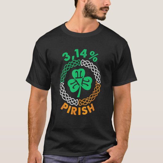 3.14 % Pirish Funny St Patricks Day Math Pi Day T-shirt (Voorkant)