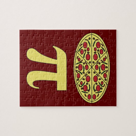 3.14 Pizza Pie Pi Pun Funny Wiskunde Joke Legpuzzel (Horizontaal)