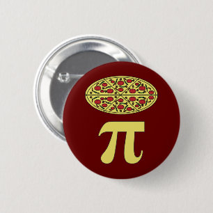 3.14 Pizza Pie Pi Pun Funny Wiskunde Joke Ronde Button 5,7 Cm
