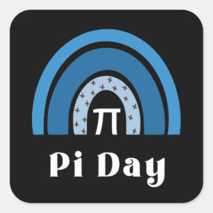 3.14 Rainbow Happy Pi Day Vierkante Sticker