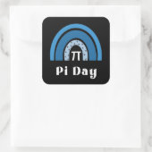 3.14 Rainbow Happy Pi Day Vierkante Sticker (Tas)