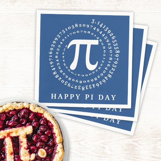 3.14 Spiraalnummer Blauw Gelukkige Pi-Dag Servet