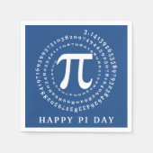 3.14 Spiraalnummer Blauw Gelukkige Pi-Dag Servet (Voorkant)
