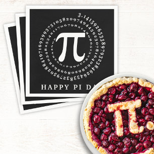 3.14 Spiraalnummer Happy PI Day Zwart Servet