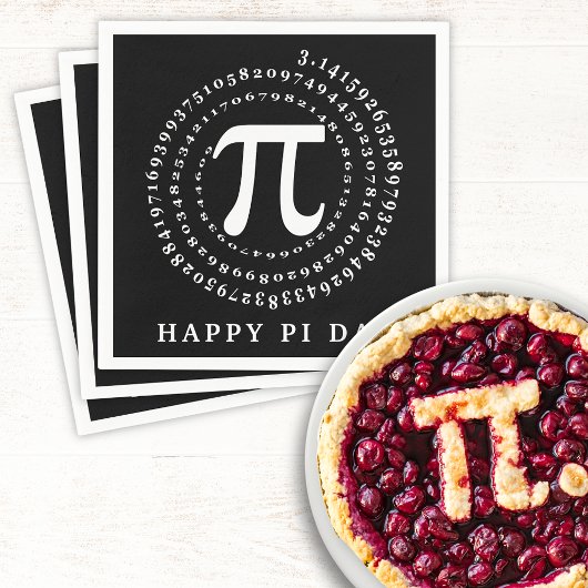 3.14 Spiraalnummer Happy PI Day Zwart Servet