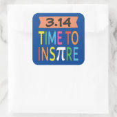 3.14 Tijd om Pi Pun Funny Wiskunde Joke te inspire Vierkante Sticker (Tas)