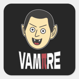 3.14 Vampire Pi Pun Funny Wiskunde Joke Vierkante Sticker