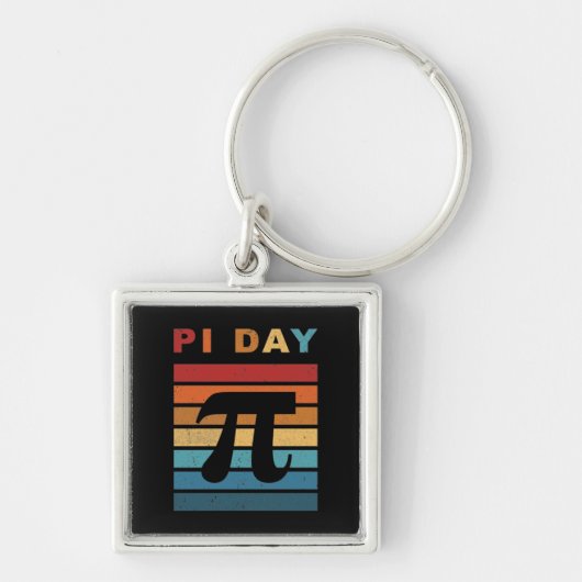 3.14 Vintage Gedistrobeerde Pi-dag Sleutelhanger (Voorkant)