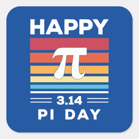 3.14 zonsopgang Happy Pi Day Vierkante Sticker (Voorkant)