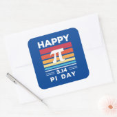 3.14 zonsopgang Happy Pi Day Vierkante Sticker (Envelop)
