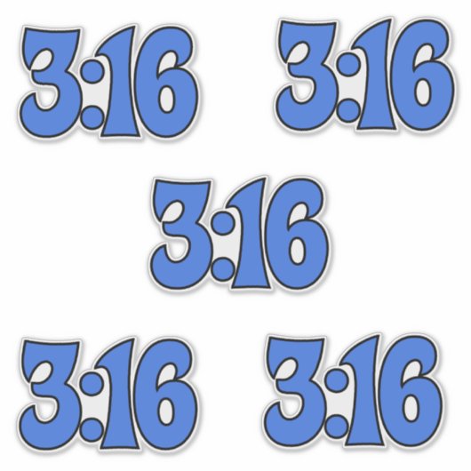 3:16, 5 pakje stickers (Voorkant)