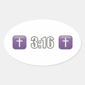 3:16 Jezus Christus Ovale Sticker (Voorkant)