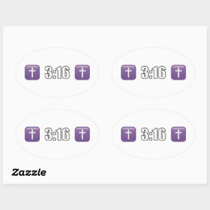 3:16 Jezus Christus Ovale Sticker
