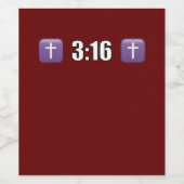 3:16 Jezus Christus Wijn Etiket (Enkel label)