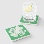 3/17 St Patricks Day Shamrock Stenen Onderzetter (Zijkant)