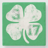 3/17 St Patricks Day Shamrock Stenen Onderzetter (Voorkant)