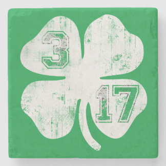 3/17 St Patricks Day Shamrock Stenen Onderzetter