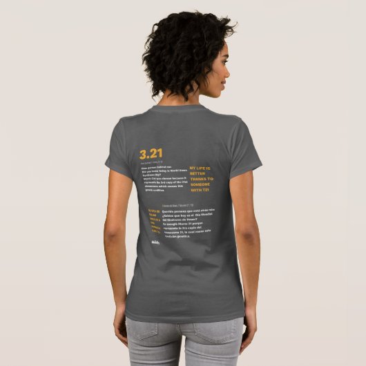 3.21 Down Syndrome Awareness T-shirts BOLD Women's (Achterkant volledig)