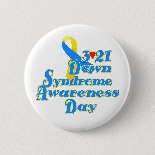 3-21 Wereld Down Syndrome Day Ronde Button 5,7 Cm (Voorkant)