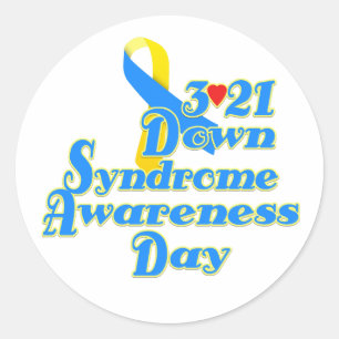 3-21 Wereld Down Syndrome Day Ronde Sticker