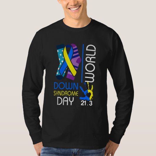 3 21 World Down Syndrome Day 2022 Awareness Socks T-shirt (Voorkant)