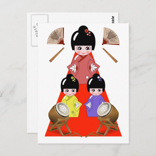 3-3 Hinamatsuri, Girls Day Japans Doll Festival Briefkaart (Voorkant / Achterkant)