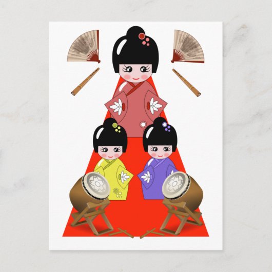 3-3 Hinamatsuri, Girls Day Japans Doll Festival Briefkaart (Voorkant)