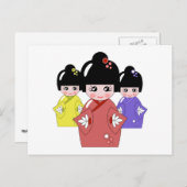 3-3 Japans poppenfestival, Hinamatsuri, meisjesdag Briefkaart (Voorkant / Achterkant)