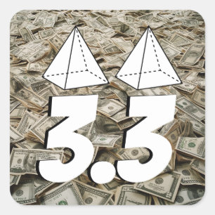 3,3 miljoen voor die 2 piramide toppen vierkante sticker
