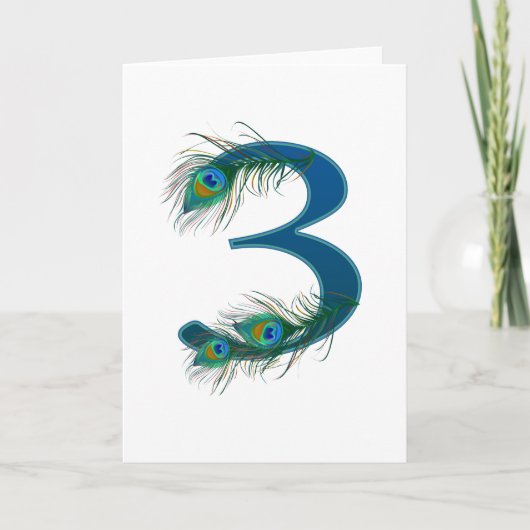 3 / 3de / nummer 3 / 3-jarig jubileum kaart (Voorkant)