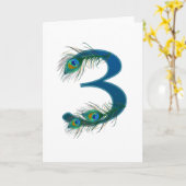 3 / 3e / nummer 3 / 3e jubileum kaart (Gele Bloem)